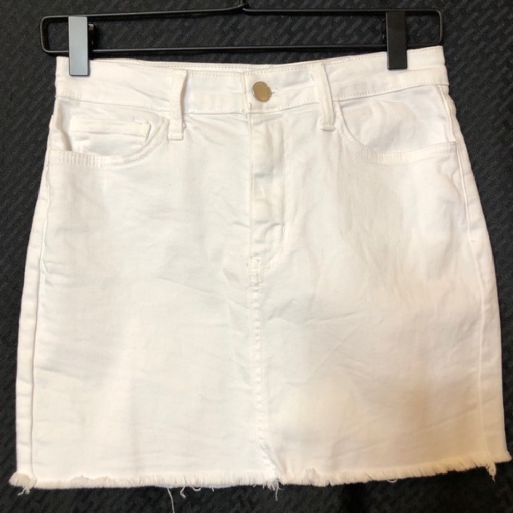 O2 Denim High Waisted White Mini Skirt Size S